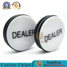 Acrylic PVC Baccarat Markers Black And White Double - Sided Silk Screen Engraving Texas Poker Dealer Button