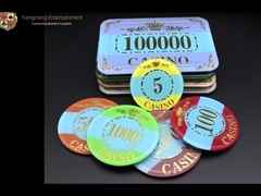 कैसीनो Baccarat टेबल एक्रिलिक क्रिस्टल यूवी पोकर चिप्स 45mm 34g