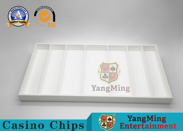 White Plastic 7 Rows Casino Chip Tray Poker Clay Ceramic Chips Float Acrylic ABS Chips Box