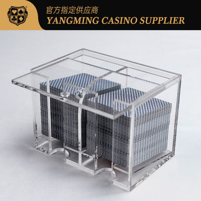 खरीदें 8 Deck Casino Grade Acrylic Clear Scrap Card Case Holder Club Poker Game Tabletop Discard Holder ऑनलाइन निर्माण