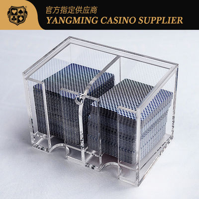 खरीदें Best Quality Cheap Acrylic 2 Compartment 8 Deck Discard Box Bacardi Discard Holder Casino Poker Discard Holder ऑनलाइन निर्माण