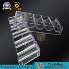 100 PCS 40mm Transparent Acrylic Casino Chip Tray With Cover / Gambling Baccarat Table Accessories