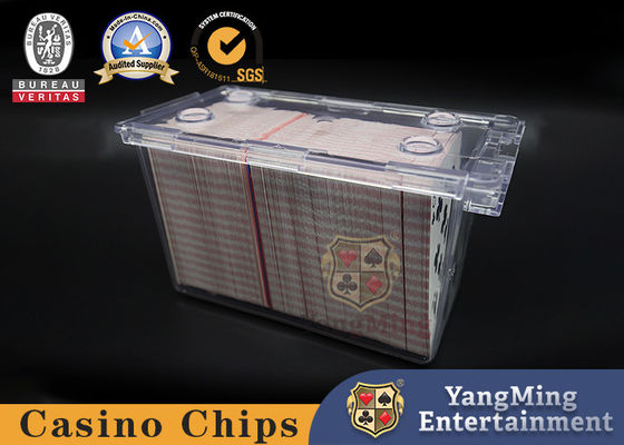 स्पष्ट एक्रिलिक 1 - 8 डेक बजाना कार्ड बॉक्स 300pcs धातु के हैंडल के साथ मुफ्त ताले