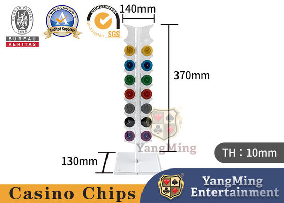 रूले बैकारेट जुआ पोकर टेबल चिप्स खड़े पूर्ण पारदर्शी 25pcs गोल चिप्स धारक