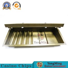 Custom Single Layer Double Lock Metal Chips Tray Dragon Tiger Gambling Table Chips Float Case